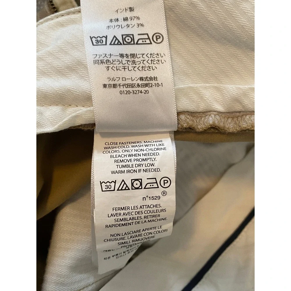 Polo Ralph Lauren Pants Sz 40/32 Tan Stretch Classic Fit Chino Business Casual
